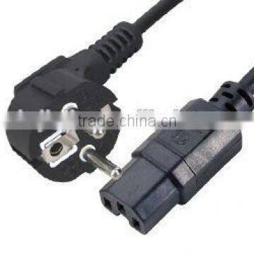 CEE7/7 Schuko plug to IEC C15 Europe power cable