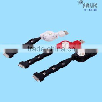 2015 HOT SELL 4 in 1 Colorful USB Retractable Cable For Cell Phone photo-2