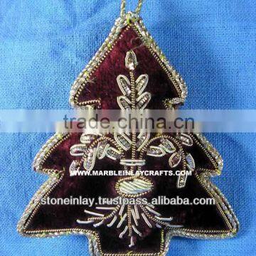 Christmas Embroidery Tree Decor, Decorative Tree Shape Xmas Hanging,