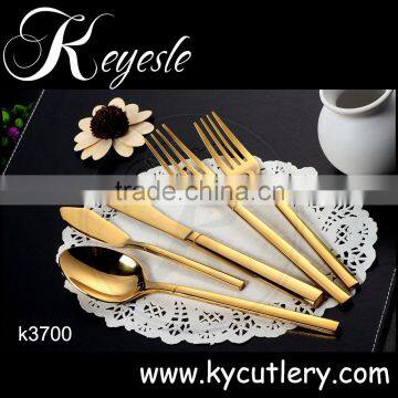 gold flatware, wholesale cutlery set, gold fork spoon and knife