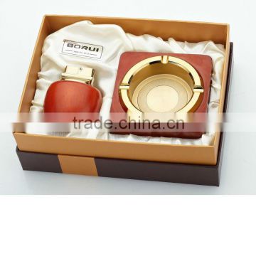 metal lighter&ashtray smoking gift set for promotion