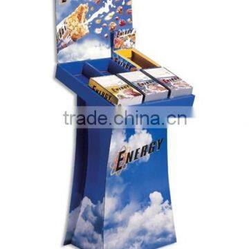 Retail Sales Corrugated Cardboard Snack Bar Display Rack