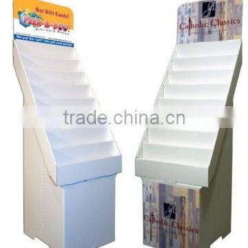 Retail Store Corrugated Cardboard Display Floor Gift Card Display Stand