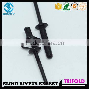 HIGH QUALITY FACTORY BLACK OXIDATION COLOR TRI-FOLD BLIND RIVETS FOR GLASS CURTAIN WALL