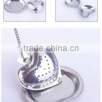 Heart Shape Stainless Steel Tea Infuser with tray