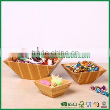 Square bamboo salad bowl, candy bowl, bamboo fruit bowl