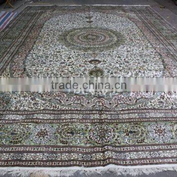 large size hand knotted turkish morden silk carpet