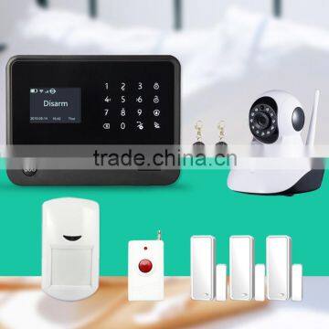 G90B wifi gsm gprs alarm system LCD display work with pet immunity pir sensor and smoke detector fire alarm system