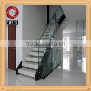 stainless steel glass balcony and stair railing