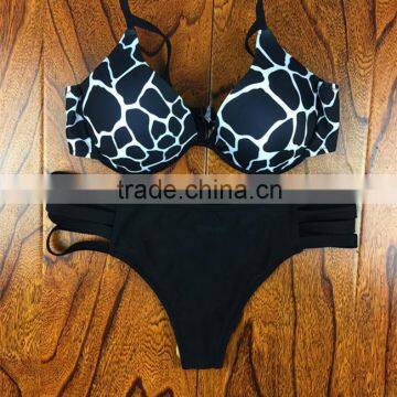 Black and white block sexy split swimsuit adjusting swimsuit 2016