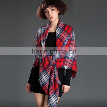 Winter Fashion Thick red plaid cashmere scarf shawl