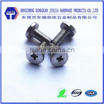 SS m3*7mm knurled wafer head shiny CD screw