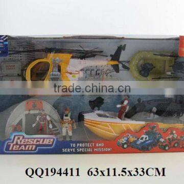 Funny plastic kids rescue team toy set