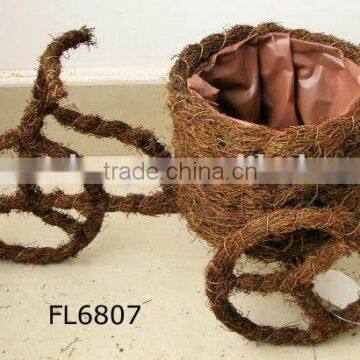 Tricycle Rattan Flower Planter