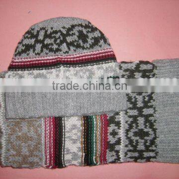 knitted beanie and scarf