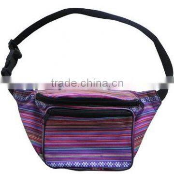 Fashion Colorful Stripe Women Cotton Waist Bag