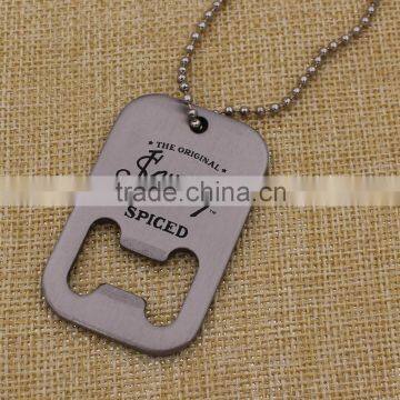 Custom stainless steel bottle opener dog tags with chain