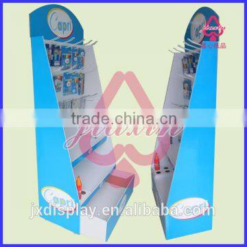 display combined with shelf and hook