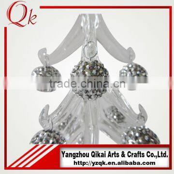 Wholesale Silver Pendants Decorated Glass Christmas Tree With Good Quality