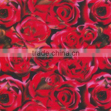 micro fiber nylon spandex rose print fabric