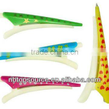 Promotional Plastic Hair Clip Ball Pen