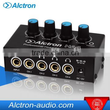 Alctron HA4 Professional Monitoring Headphone Amplifier,compact-4 way headphone amplifier