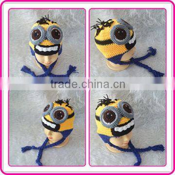 handmade crocheted despicable me minion cartoon character children hats