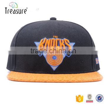 custom snapback hats for your design leather brim