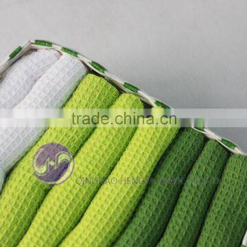 Wholesale Yarn-dyed Waffle Weave Cotton Cheap Wholesale Gift Towel Set photo-4