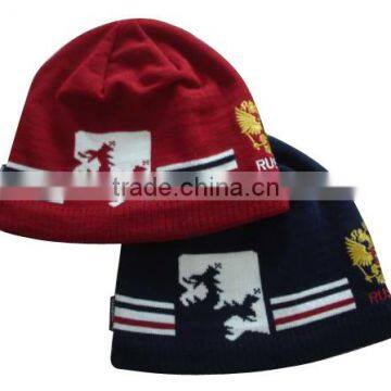 custom design russian jacquard hat and cap knitted hat