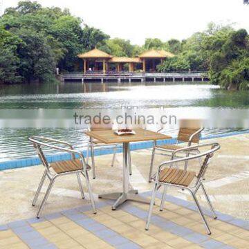 Garden using modern design aluminum wooden set