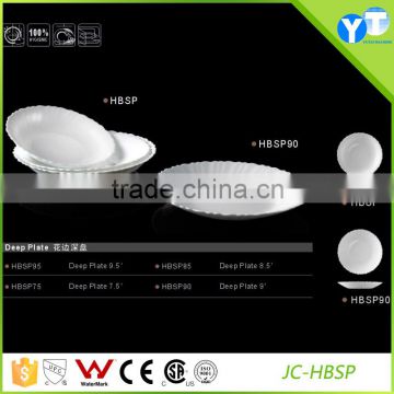 JC-HBSP Opal Glass White Deep Plate