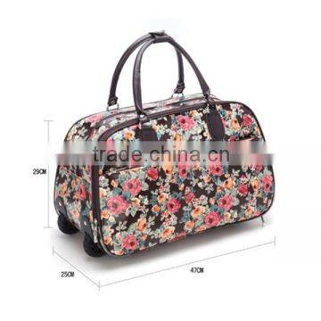 New Flower Holdall Luggage Wheeled Weeked Bag,Travel Bag