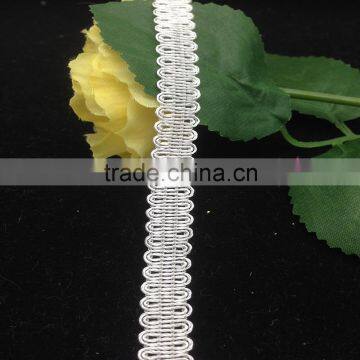 polypropylene 10mm white flat scalloped braid trim lace