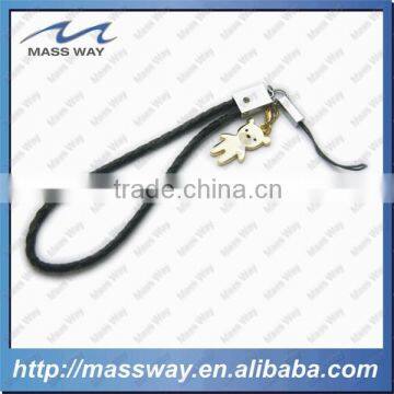 Custom Fancy Blank Metal Leather Cell Phone Charm Strap photo-6