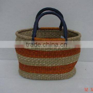 Colorful Seagrass Woven Shopping Bag