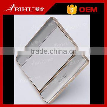 Electrical Luxury BIHU brand UK BS Standard Brushed Metal Panel 86*86mm Wall Switch