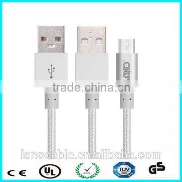 Hot usb cable manufacturer supply logo custom nylon braided cables