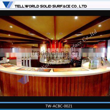 Moden commercial fast food restaurant reception counter