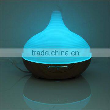 Changing Colored LED Lights Waterless Auto Shut-off Adjustable Mist Wooden Aroma Diffuser Bottle photo-2