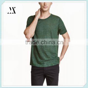 New Style Custom Men's T-shirt in Linen Slub Jersey 100% Linen Fitness T-shirt for Men Wholesale