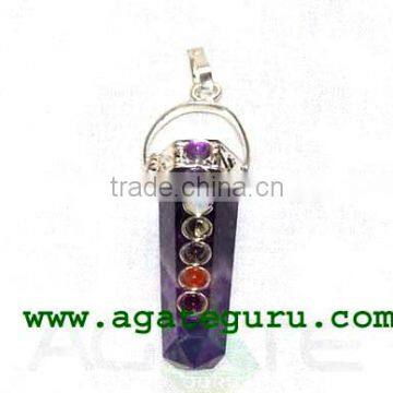 Amethyst 7 Chakras Bridge Pendant