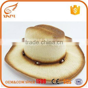 Alibaba wholesale china foldable cowboy straw hat for dongguan