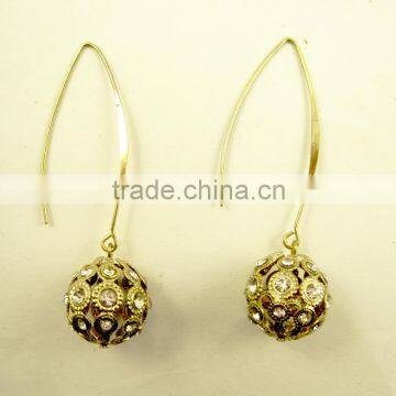 Zinc alloy gold plated rhinstone fashion charm earring gold jewelry earring for women