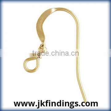 1/20 14K Gold Filled Jewelry Findings Ear Wire Flat w/Coil (0.61mm)