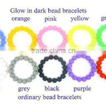 luminous religious rubber beaded bracelets