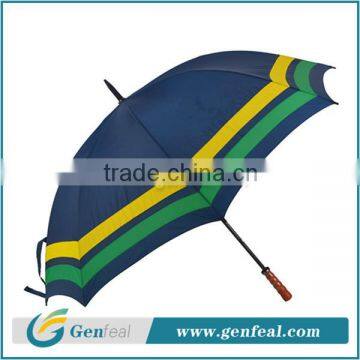 multi color straight wooden handle advertising golf umbrellas promotional logo