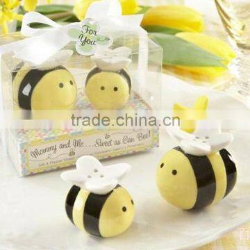 wedding bee ceramic salt and pepper shaker