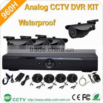 Hot selling h.264 4ch dvr combo cctv camera kit with low price