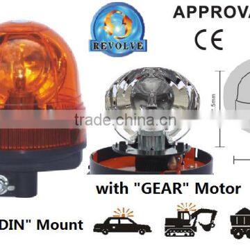 E-MARK Revolving Halogen Warning Light, ECE MARK Rotating Halogen Warning Beacon(SR-BL-505R-4) With Europe DIN Mount Pole Beacon